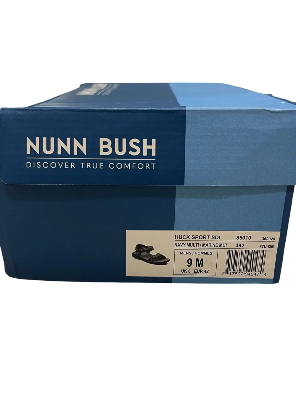 Nunn Bush Huck Sport Sandals Men’s 9 Navy Adjustable Comfort Lightweight NIB